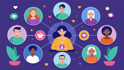 A virtual healing circle on a dedicated online forum where community members can connect and support one another through their shared experiences with.