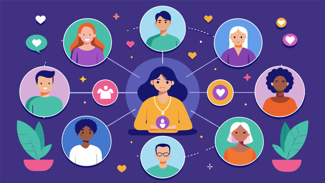 A virtual healing circle on a dedicated online forum where community members can connect and support one another through their shared experiences with.