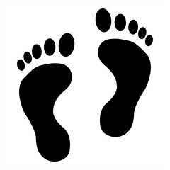 Black footprints silhouette walking icon - stock vector
