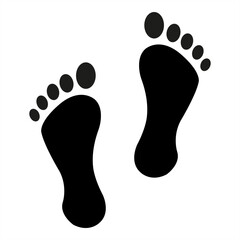 Black footprints silhouette walking icon - stock vector