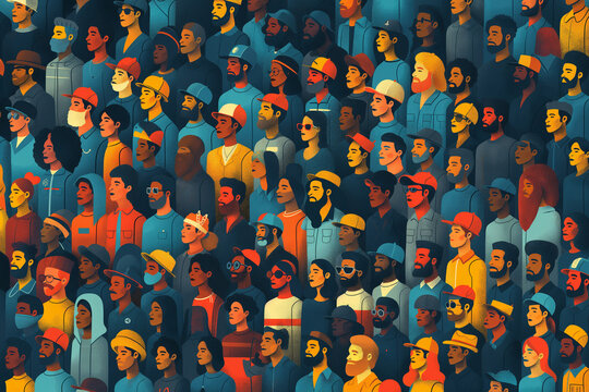 Diverse Workforce: A vibrant tableau capturing workers from various professions and backgrounds, each engaged in their respective tasks, showcasing the diversity and resilience of