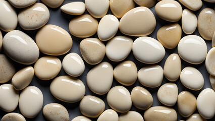 A close up of many white rocks on a grey background