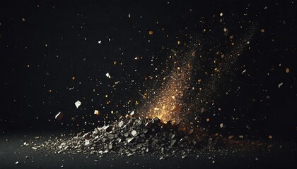 falling debris dust and rubble isolated on transparent background