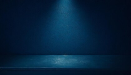 minimalistic abstract background for product presentation light on a dark blue wall