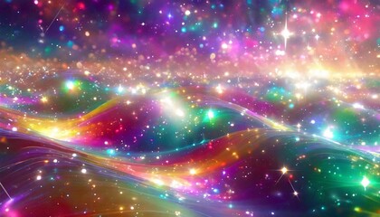 unique holographic vivid iridescent waves with sparkling stars ideal for fantasy and vibrant backdrop visuals abstract background with waves