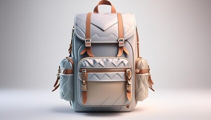 3d render design backpack equipment isolated white background ai image generative