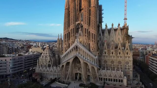 Aerial view of Barcelona and Sagrada Familia