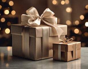 Golden Gleam: A Beautifully Wrapped Christmas Present
