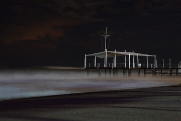 Dock in Stormy Night