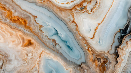 A beautiful blue and white stone with brown and orange swirls