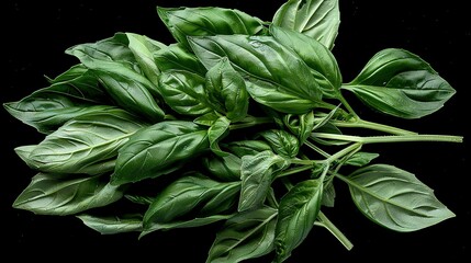 Fototapeta premium A close-up of lush green foliage against a dark background