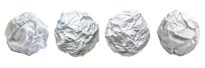  Set of A paper ball shot on transparent background 