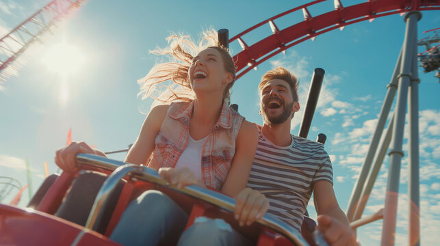 couple on a roller coaster