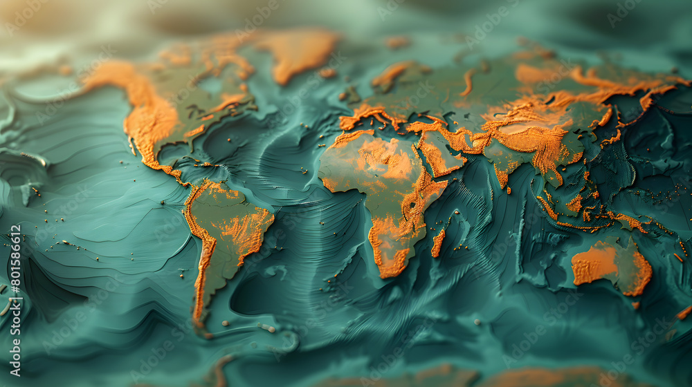 Poster Modern Age Treasure Map - A Futuristic Guide to Navigating Our Planet