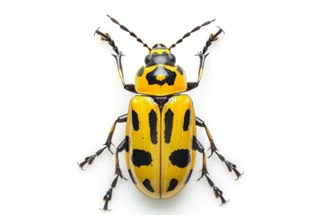 flying beetle insect isolated on white background closeup macro photography