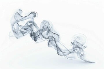 fragrant steam smoke tendrils rising on white background realistic 3d illustration - obrazy, fototapety, plakaty