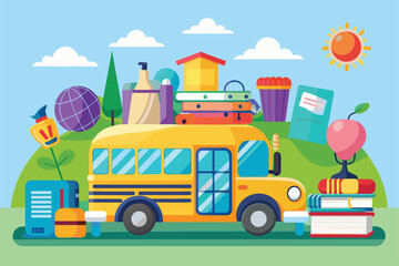 back to school concept vector Illustration
