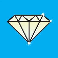 Diamond vector. Diamond icon vector symbol, Line diamond icon set. Diamond logo, jewelry icon, gem icon. Vector illustration.
