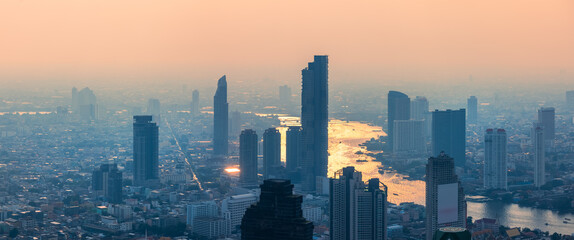 Bangkok city under evening light, is among the world's top tourist destinations.