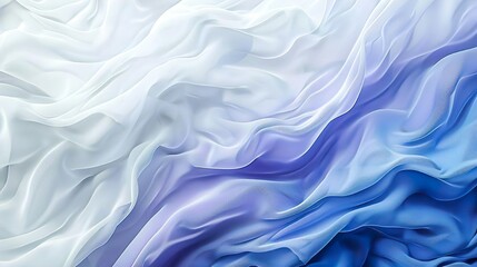 Fototapeta premium Gradient fluid background. Abstract blue and white waves backdrop.Textile, flow, silk background, futuristic wallpaper, design, smooth, curve.
