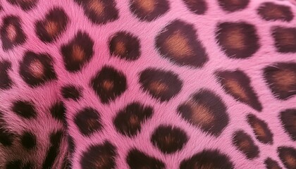 close up of pink leopard fur print background animal skin backdrop for fashion textile print banner
