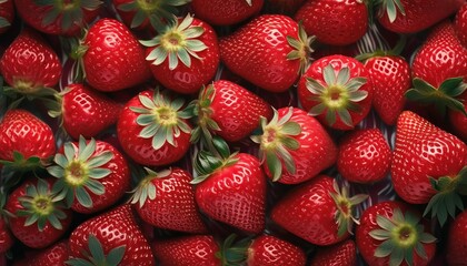 seamless pattern with strawberries generative ai