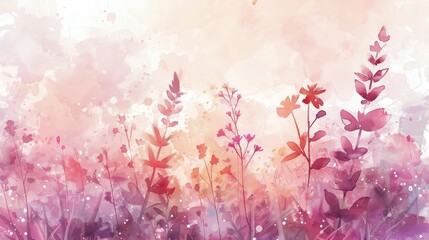 A dreamy watercolor garden in pastel hues