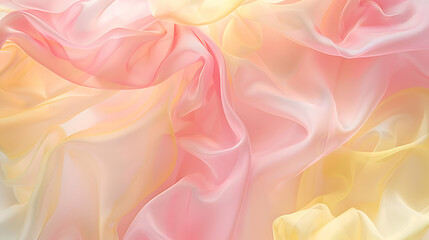 A minimalist abstract background featuring an arrangement of soft lines and geometric shapes in pastel pink and soft yellow, captured with high-definition camera techniques