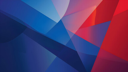 A minimalist abstract wallpaper with elegant soft lines intersecting with angular shapes, colored in striking cobalt blue and vivid red