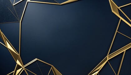 Sophisticated Invitation Design with Three-Dimensional Geometric Components in a Dark and Contemporary Navy Blue Color Scheme