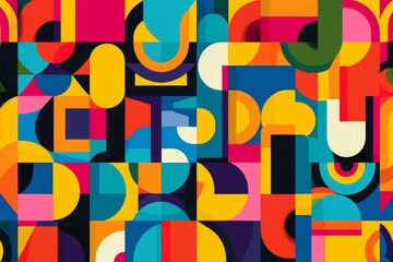 vibrant geometric abstract background seamless modern design with colorful shapes vector illustration