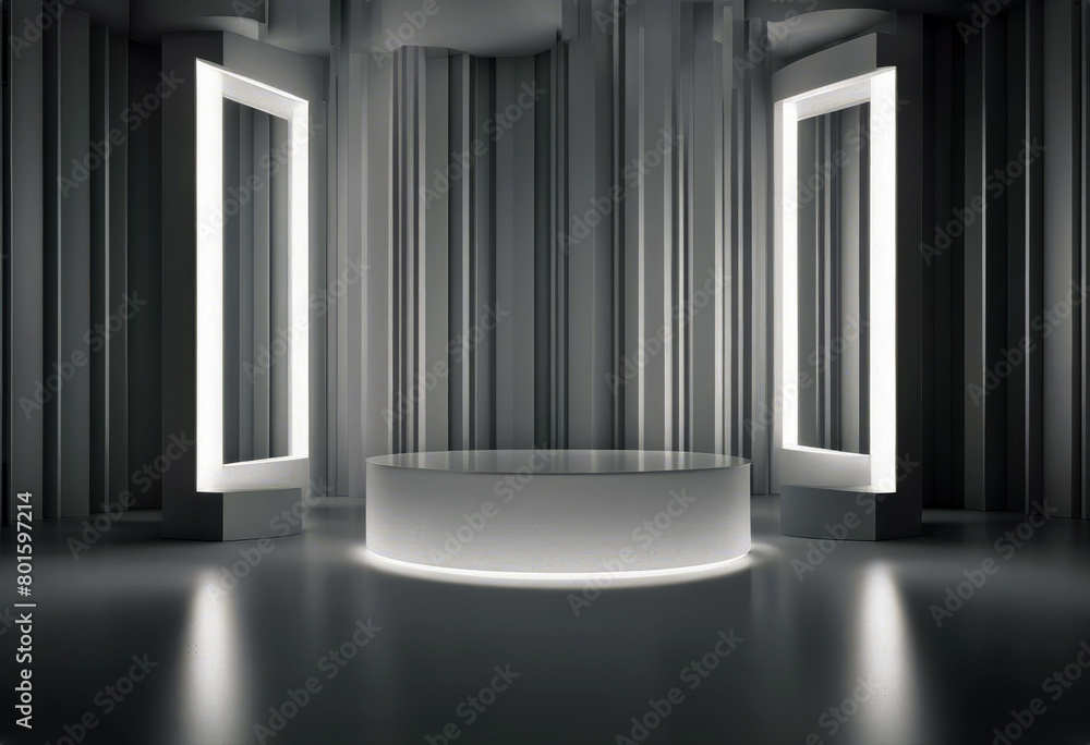 Poster 'podium texture gray website render showcase 3d geometric abstract splay light empty design concept 