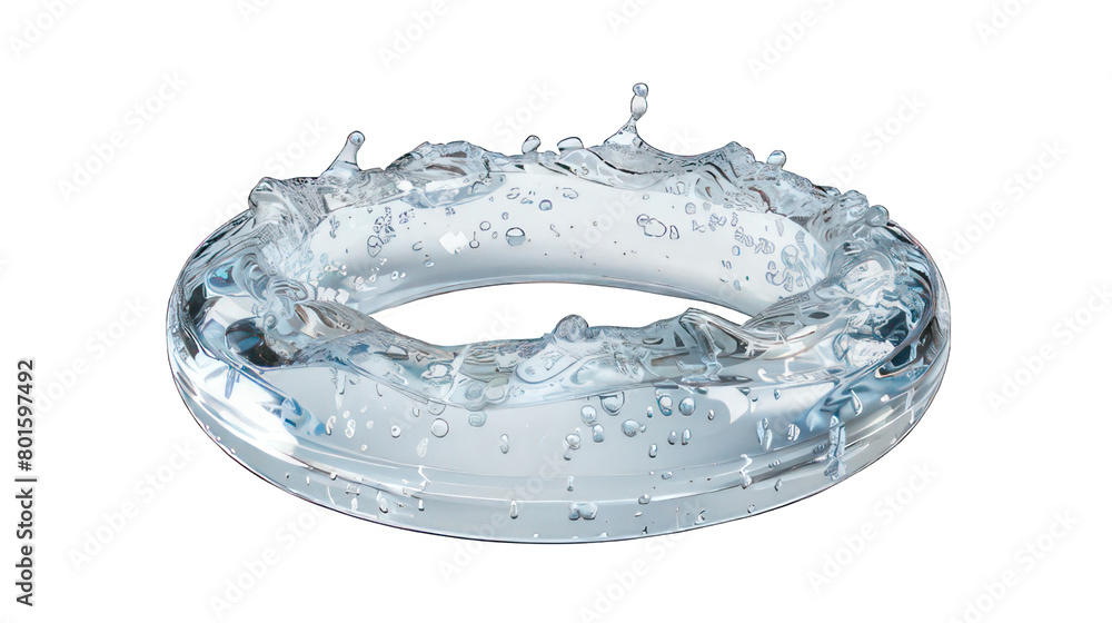 Aufkleber ring of clear water with splash isolated on white created with generative ai