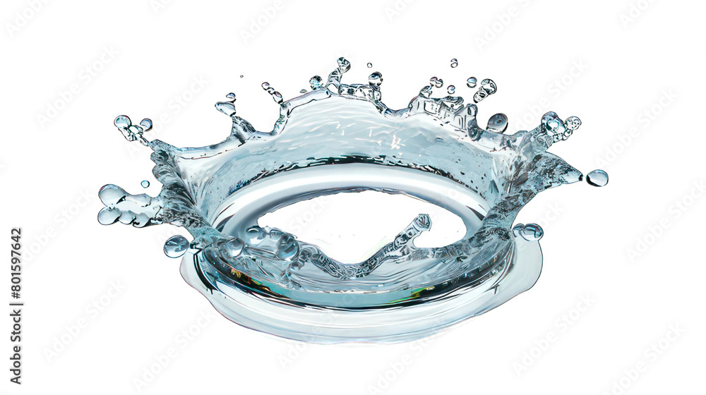 Aufkleber ring of clear water with splash isolated on white created with generative ai
