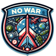 no war sign vector cartoon illustration isolated on transparent background - Generative AI