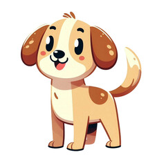dog vector cartoon illustration isolated on transparent background - Generative AI	