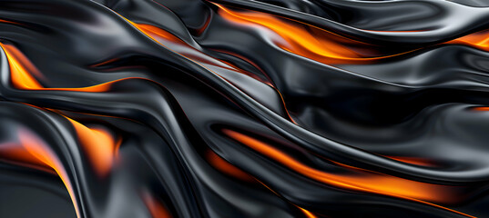 A modern abstract design for wallpaper with crisp, sharp lines in charcoal grey, accented with vibrant neon orange details, resembling an image captured with high-definition photography techniques