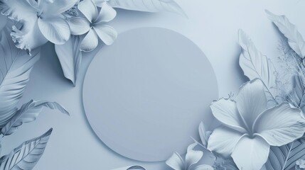 Elegant floral design with soothing blue tones and space for text