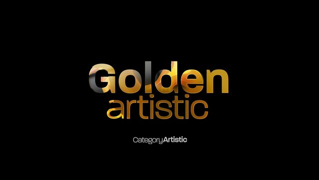 Golden Artistic Title Card Cinematic Text Reveal Animation