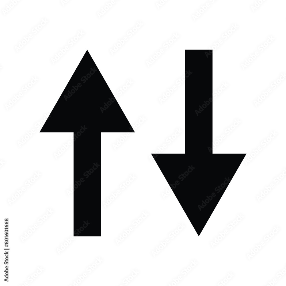 Poster up and down arrow line art icon for apps and websites. business arrow icon. vector illustration. eps