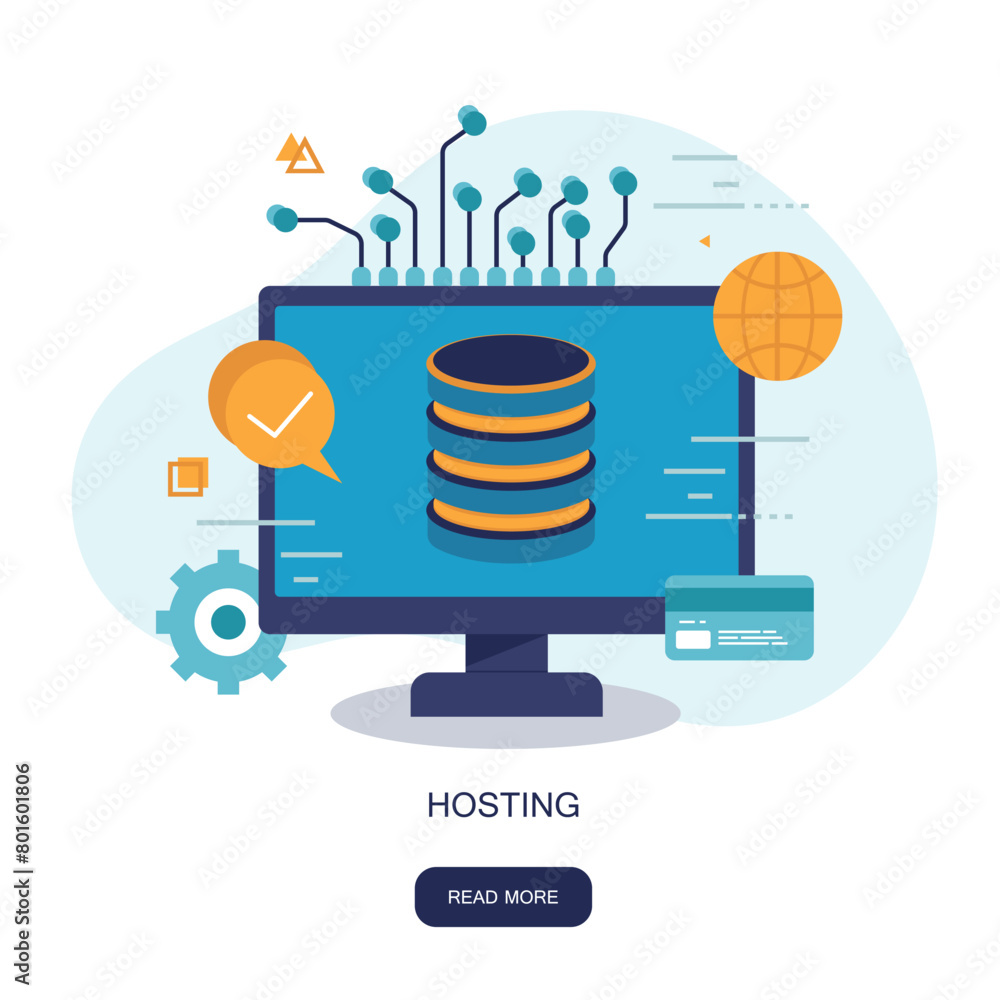 Canvas Prints hosting concept. flat vector illustration