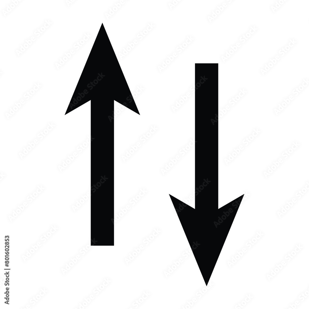 Aufkleber up and down arrow line art icon for apps and websites. business arrow icon. vector illustration. eps