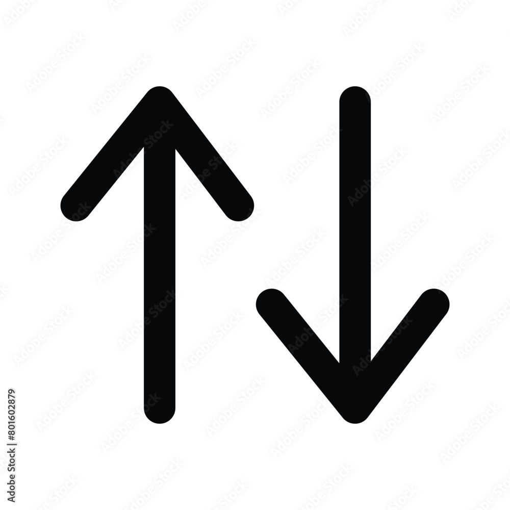 Poster black up and down arrow line art icon for apps and websites. business arrow icon. vector illustratio