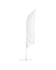 An image of a White Feather Flag isolated on a white background
