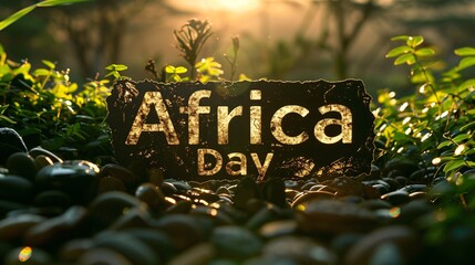 Africa day text sign