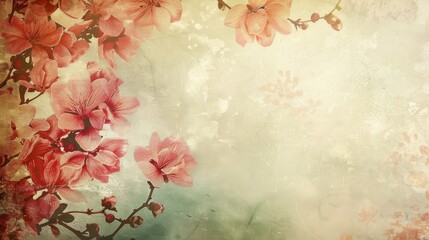 Vintage styled floral wallpaper with a warm nostalgic feel