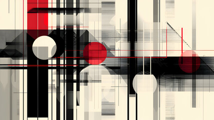 A sleek and stylish abstract background with a seamless gradient transitioning between red, black, and white, overlaid with minimalist geometric shapes. Image to simulate the effect of an HD camera