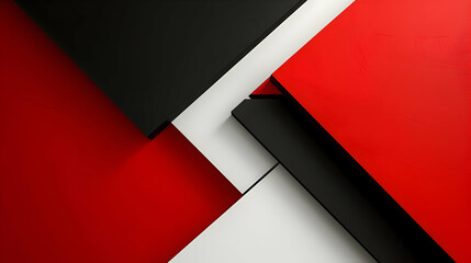 A sophisticated, abstract image with minimalist geometric forms and seamless gradients in red, black, and white, captured with HD camera precision