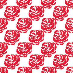Abstract red roses, great design for any purpose. Floral background. Gouache illustration. Seamless bright pattern. Holiday decor