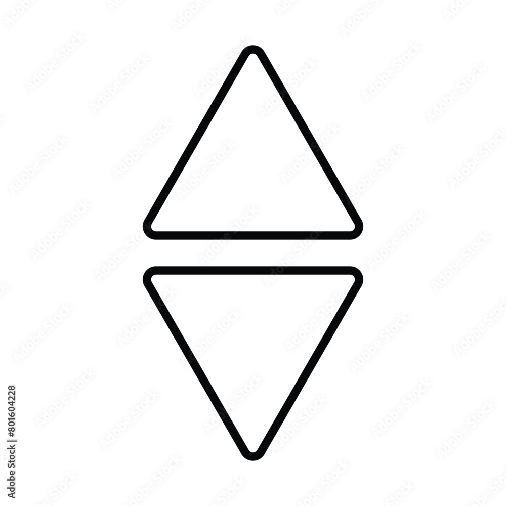 Poster web arrow up and down line icon on white background. swipe up-down arrow icon symbol vector in round
